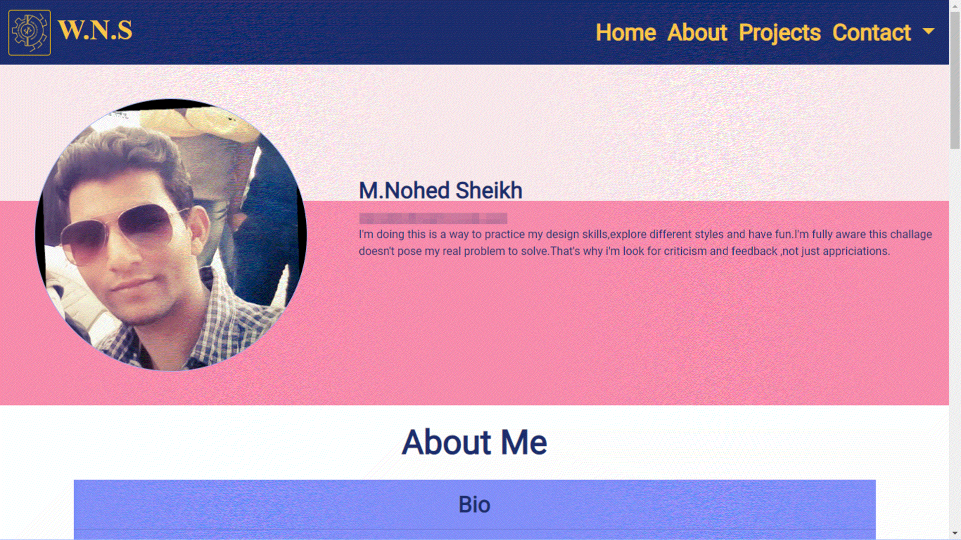 Personal portfolio website nohed